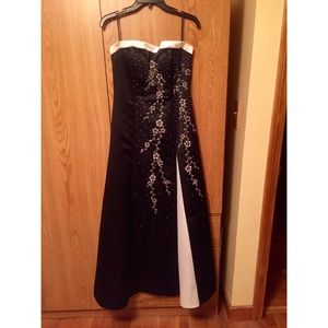 Strapless Floor length satin gown